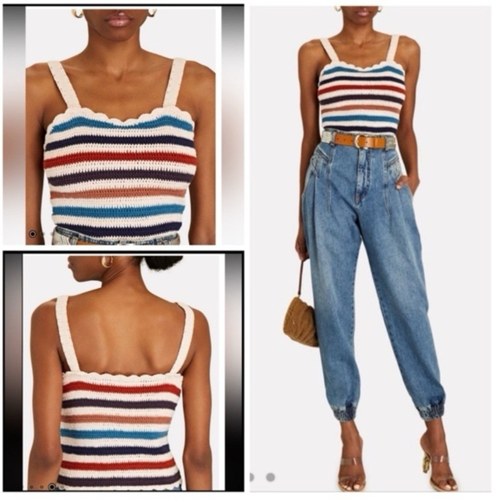 Chufy Gone Jammin Striped Knit Tank Top Medium